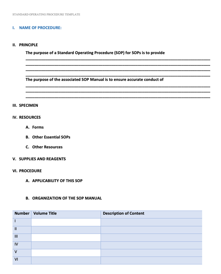 20 Best Free Microsoft Word Standard Operating Procedure SOP Templates